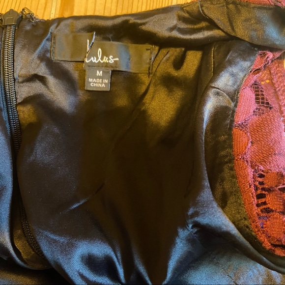 NWOT Lulus Molinetto Burgundy Lace Ruffled Tiered Sleeveless Maxi Dress - Picture 11 of 16